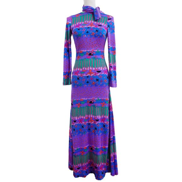 Vintage 1970s Diane Von Furstenberg Dress with Matching Scarf/Headwrap